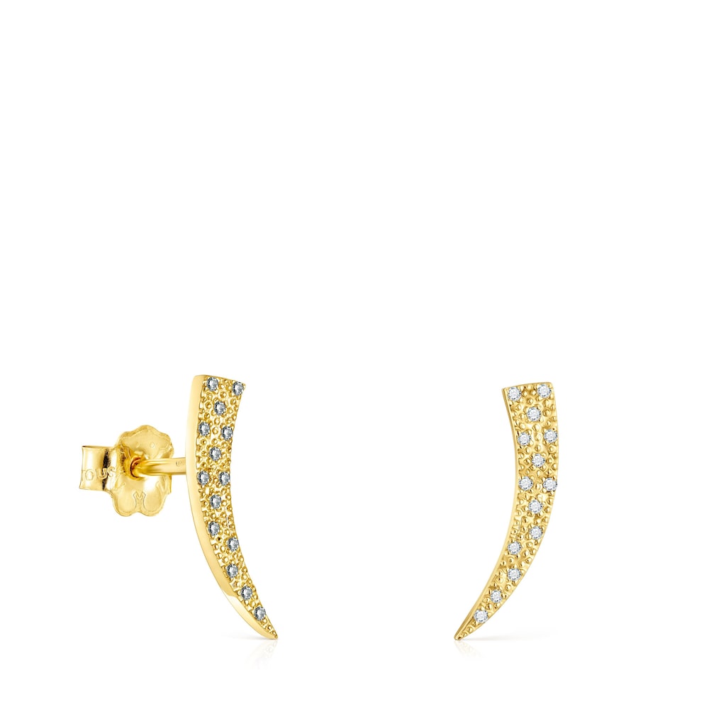 Pendientes cuerno de oro y diamantes TOUS Good Vibes