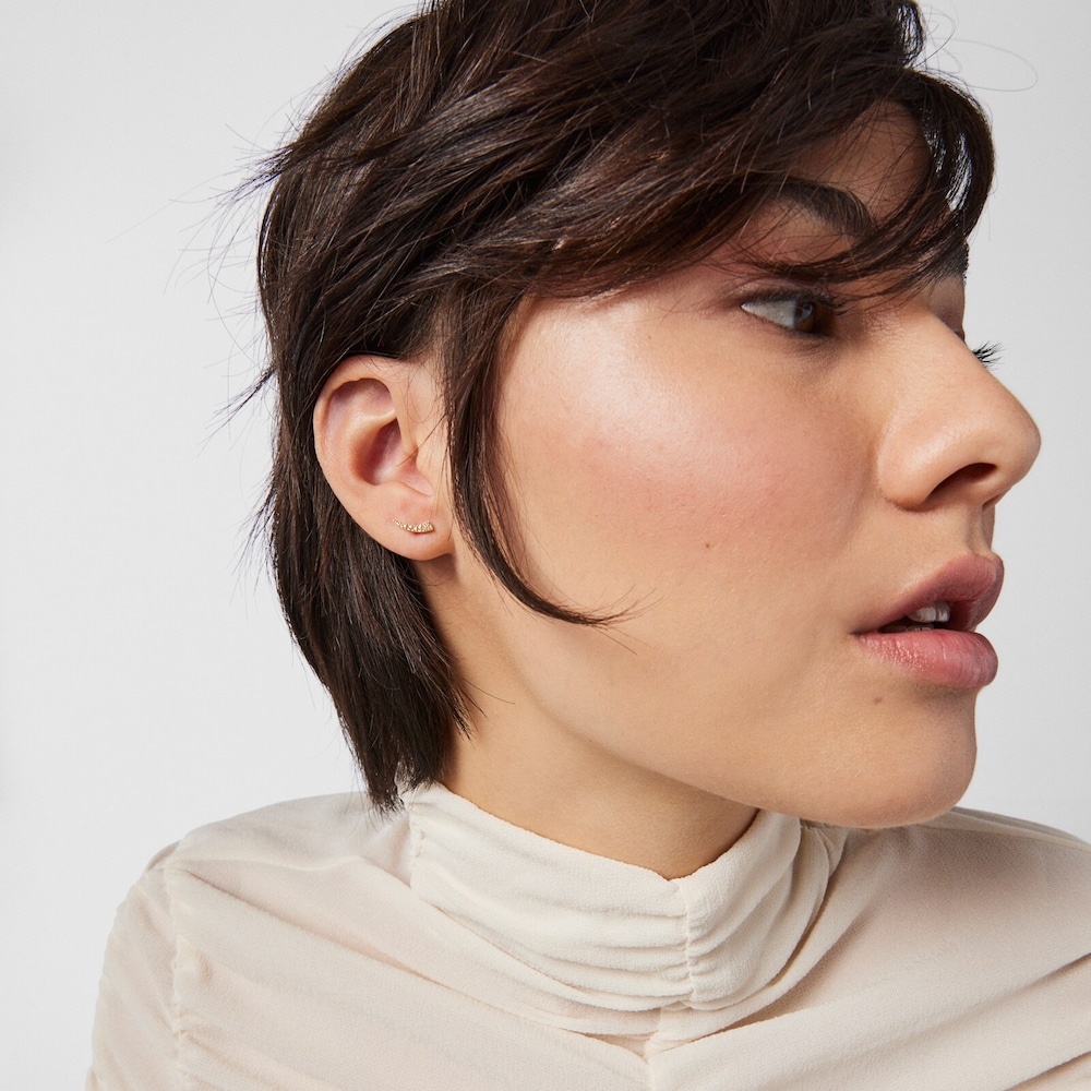 Pendientes mini cuerno de oro y diamantes TOUS Good Vibes