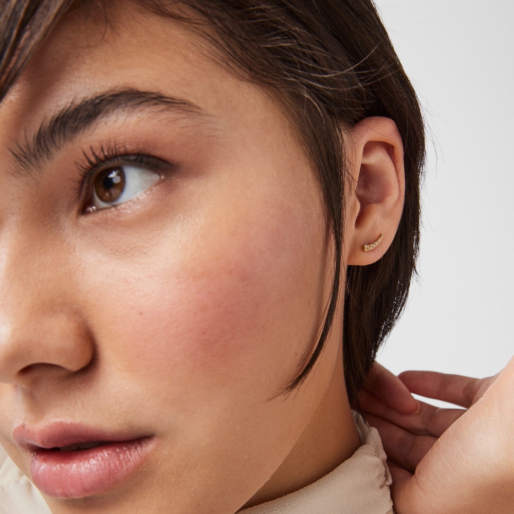 Pendientes mini cuerno de oro y diamantes TOUS Good Vibes