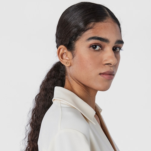 Gold TOUS Good Vibes horseshoe Earrings with Diamonds