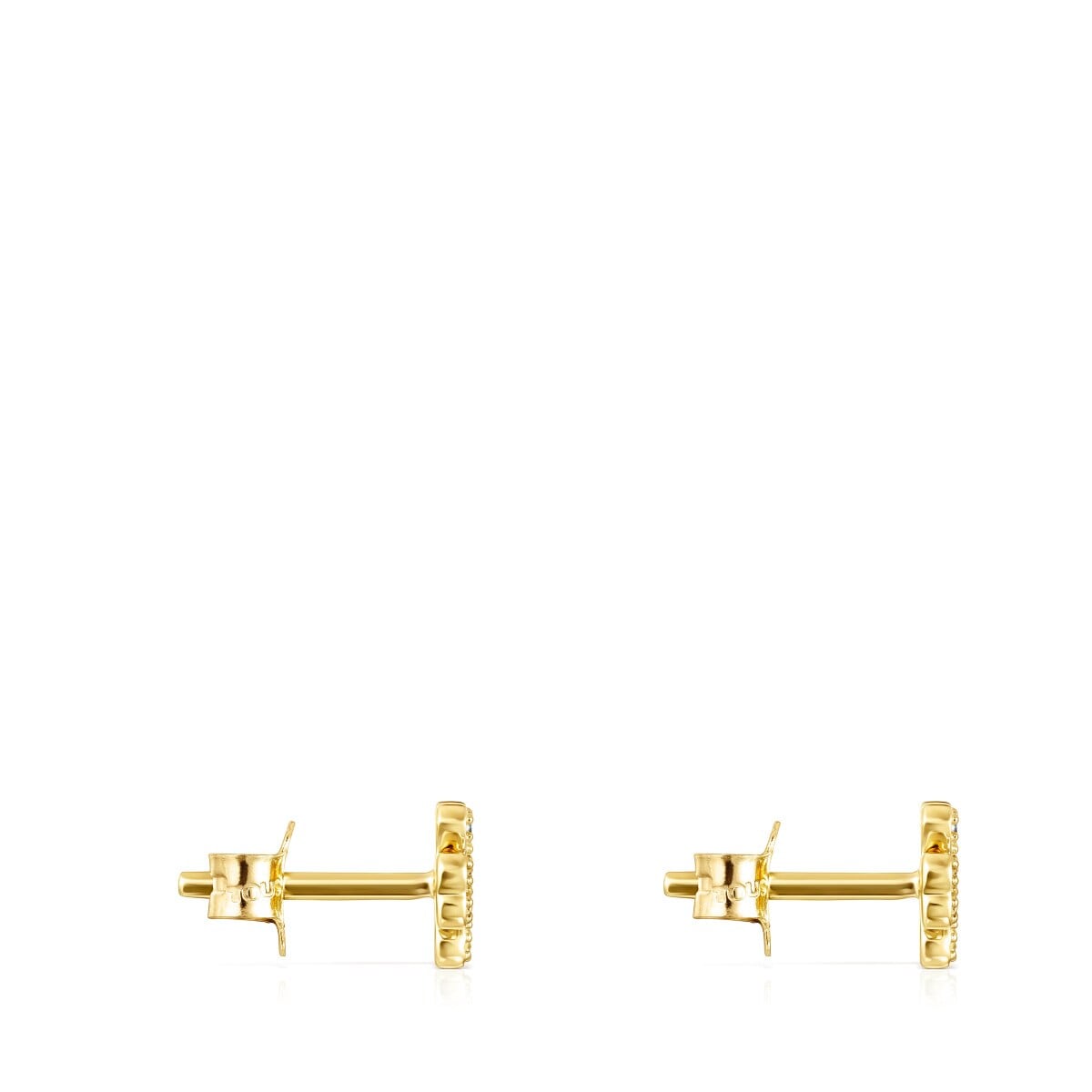 Gold TOUS Good Vibes clover Earrings with Diamonds