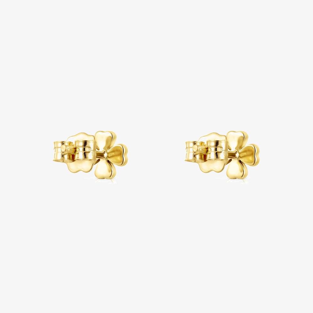 18K solid gold TOUS Good Vibes clover Earrings with Diamonds