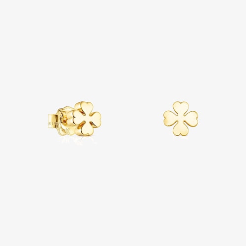 18K solid gold TOUS Good Vibes clover Earrings