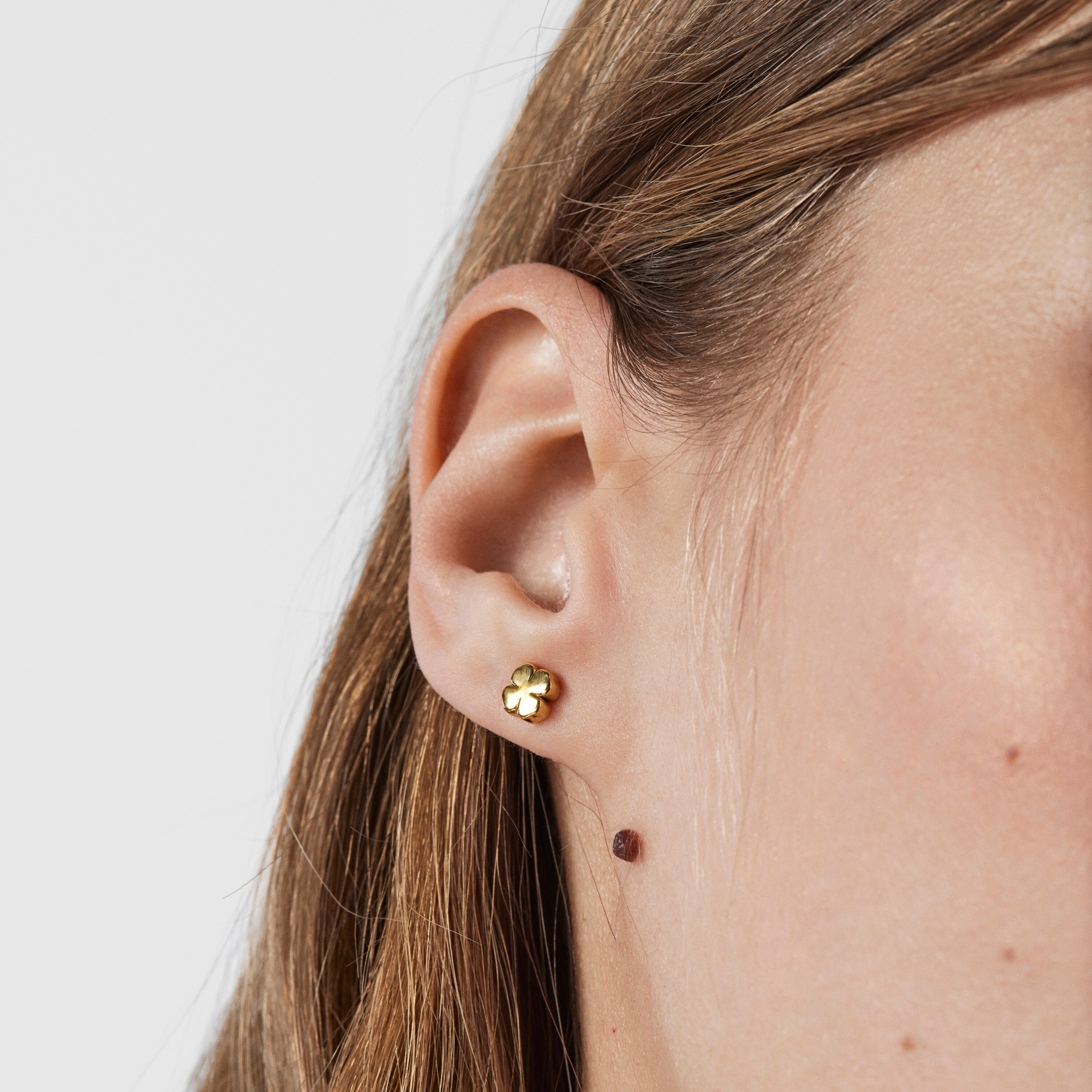 18K solid gold TOUS Good Vibes clover Earrings