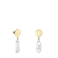 Pendientes cortos TOUS Good Vibes de acero bicolor