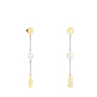 Pendientes largos de acero bicolor TOUS Good Vibes