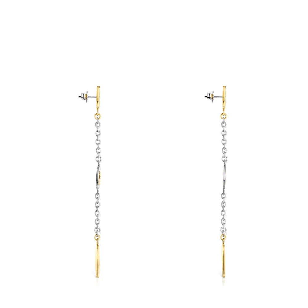 Pendientes largos de acero bicolor TOUS Good Vibes