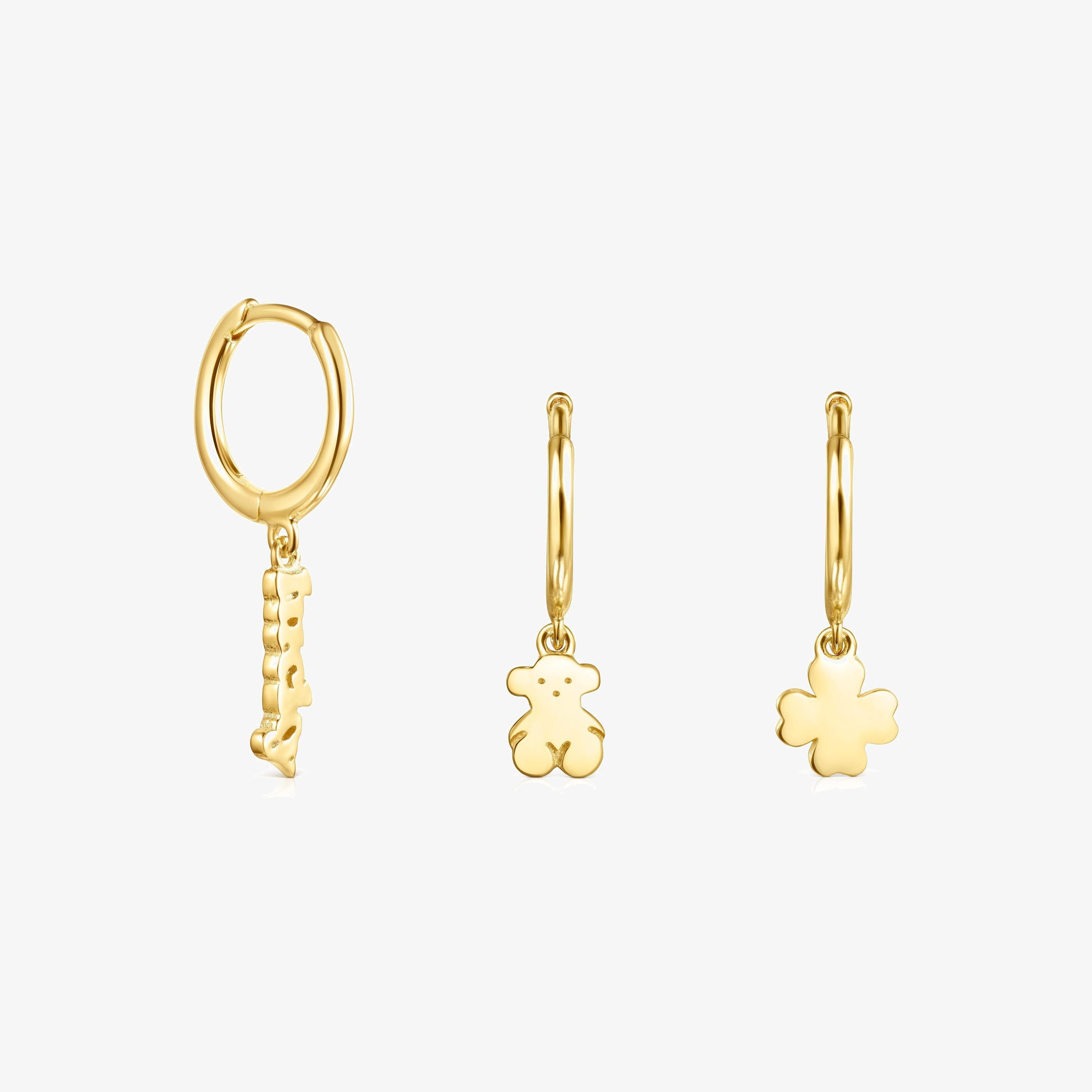 18K gold vermeil TOUS Good Vibes Hooped earring Set