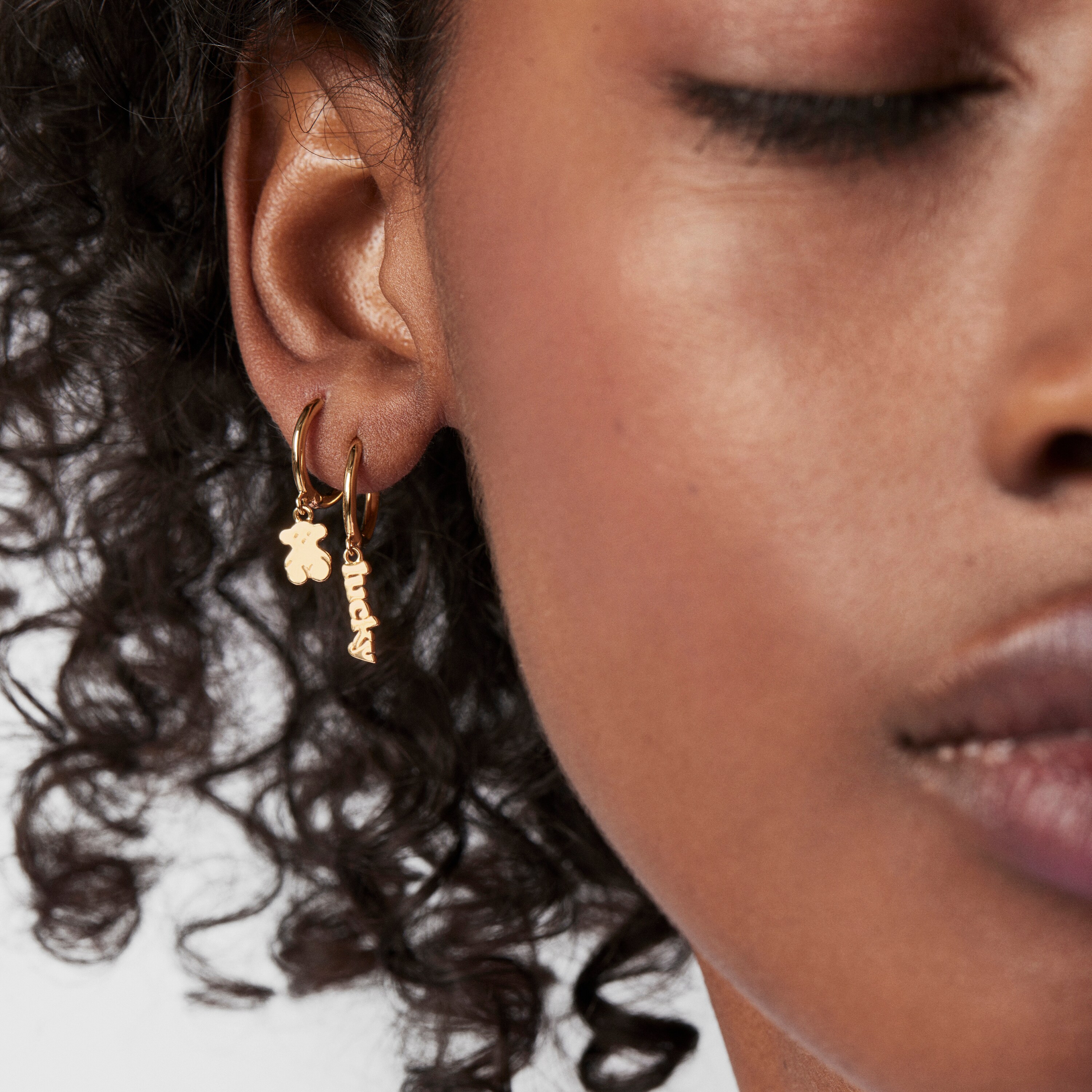 Silver Vermeil TOUS Good Vibes Hooped earring Set