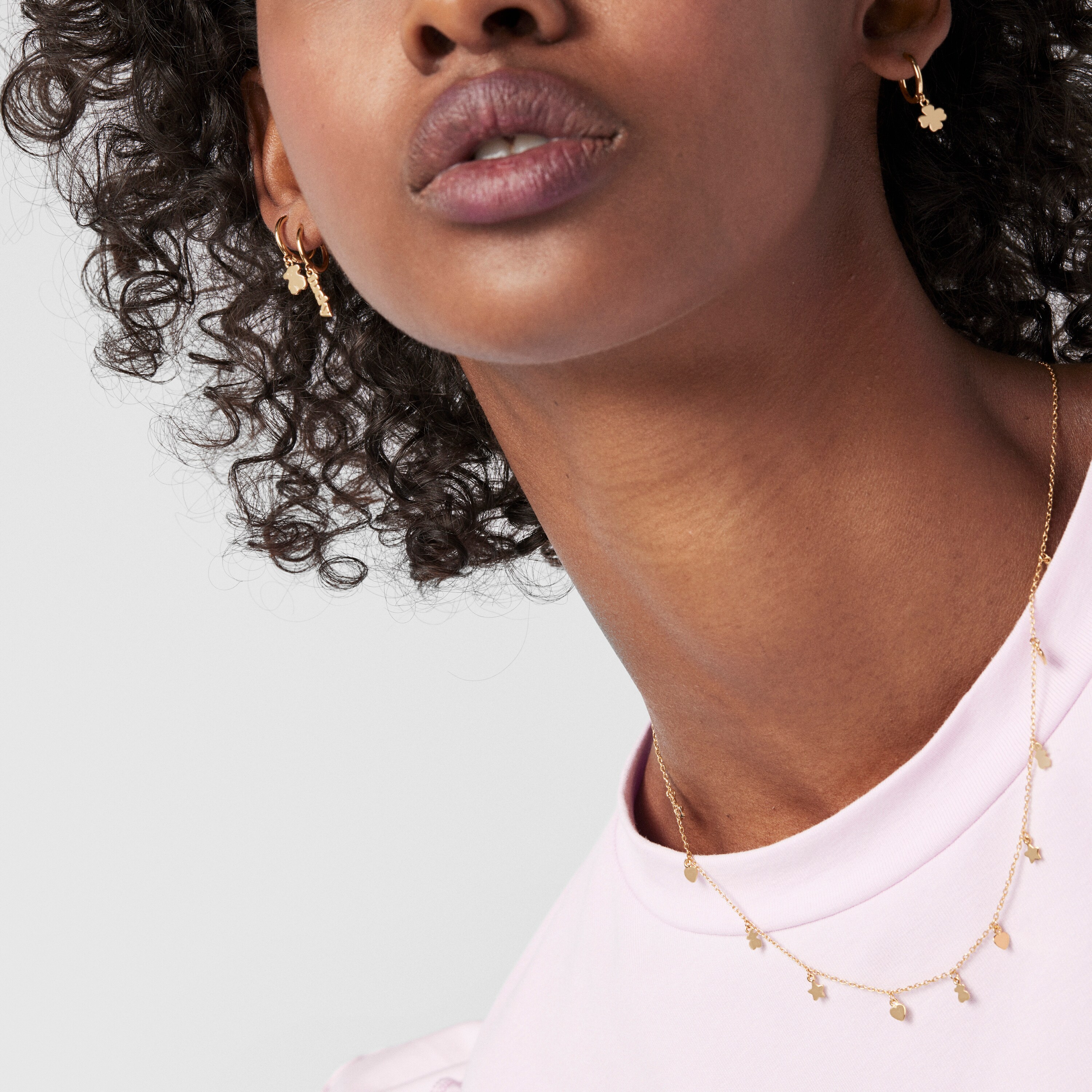 Silver Vermeil TOUS Good Vibes Hooped earring Set