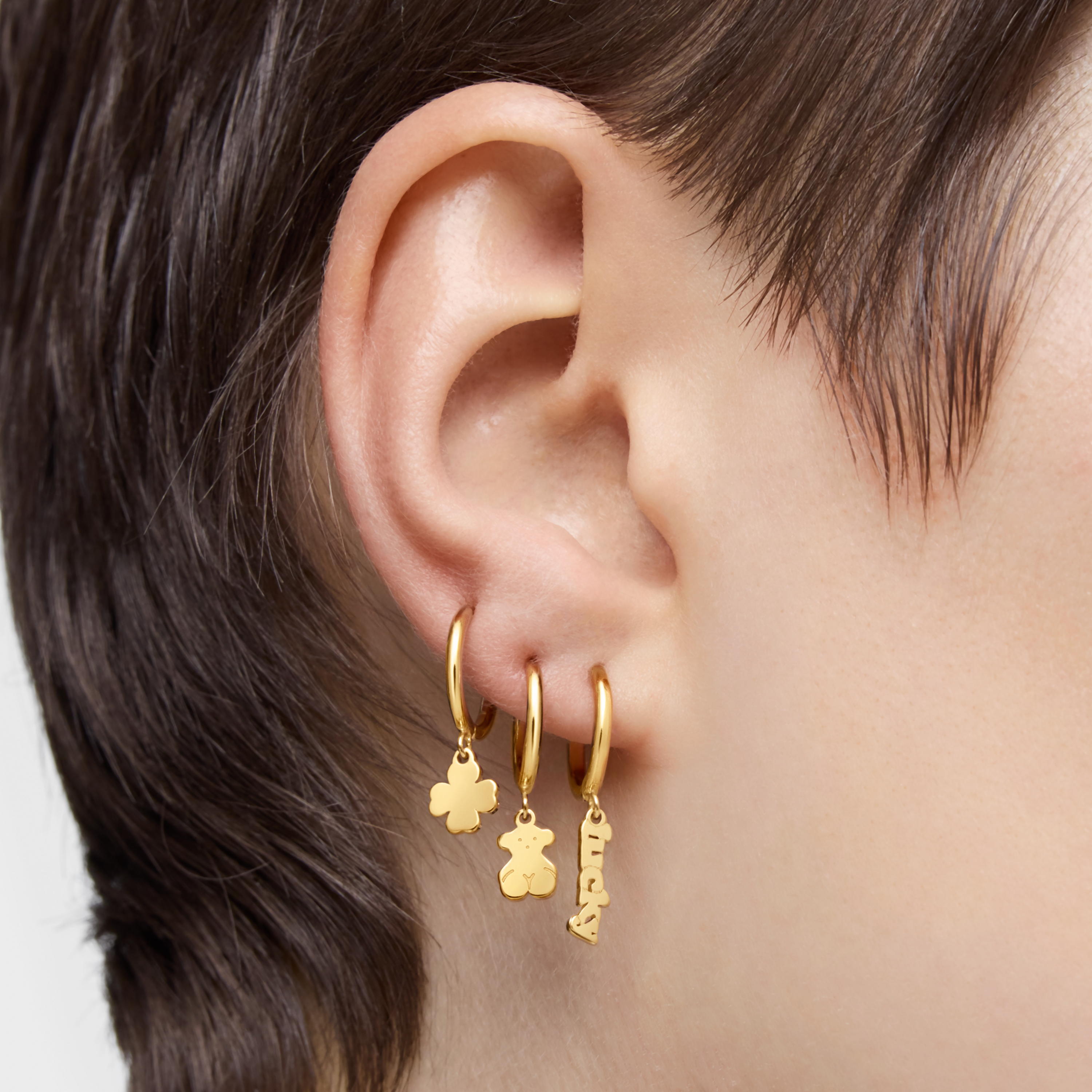 Silver Vermeil TOUS Good Vibes Hooped earring Set