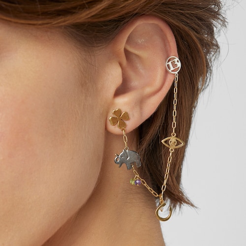 Silver Vermeil, Silver and Dark Silver TOUS Good Vibes Earrings with Gemstones