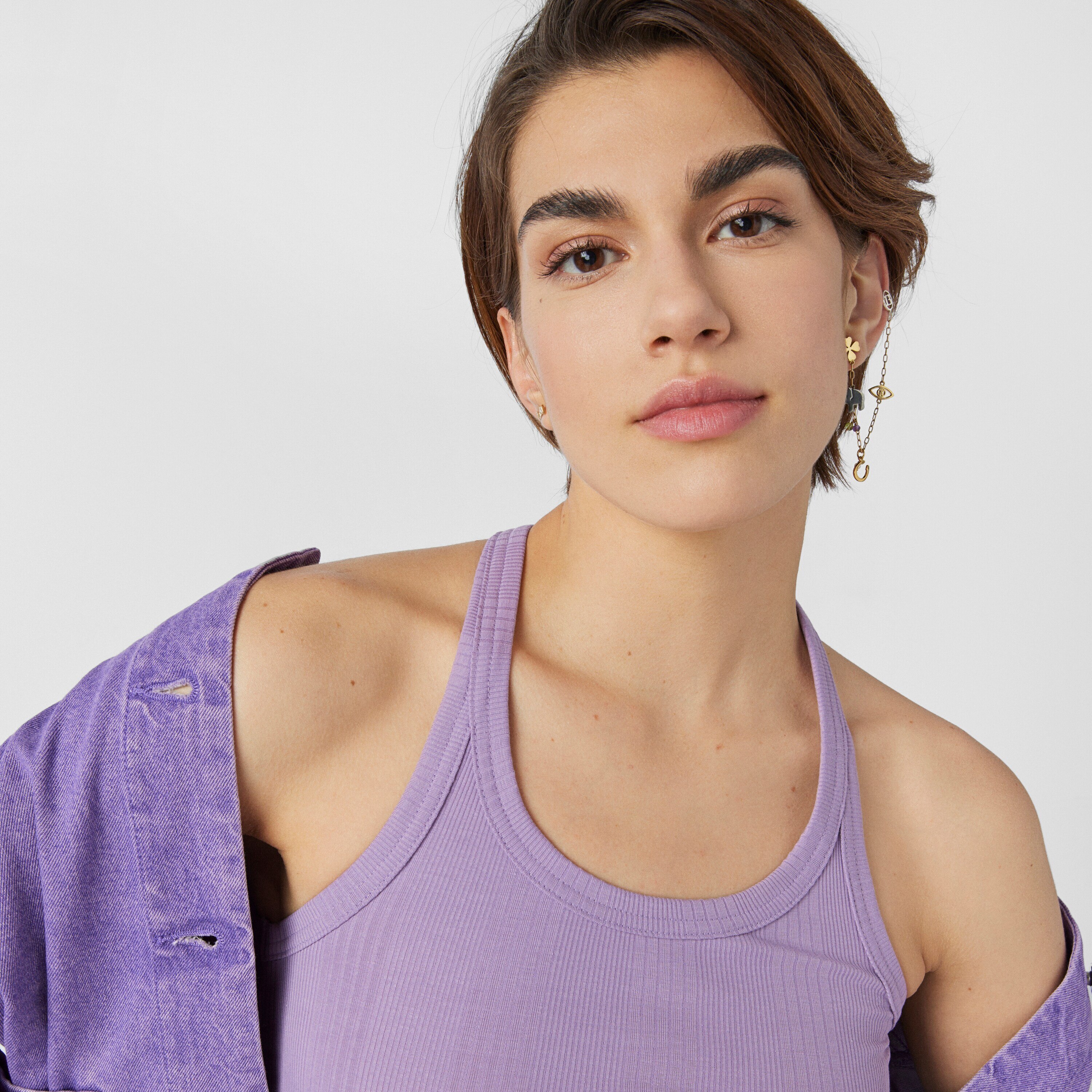 Silver Vermeil, Silver and Dark Silver TOUS Good Vibes Earrings with Gemstones