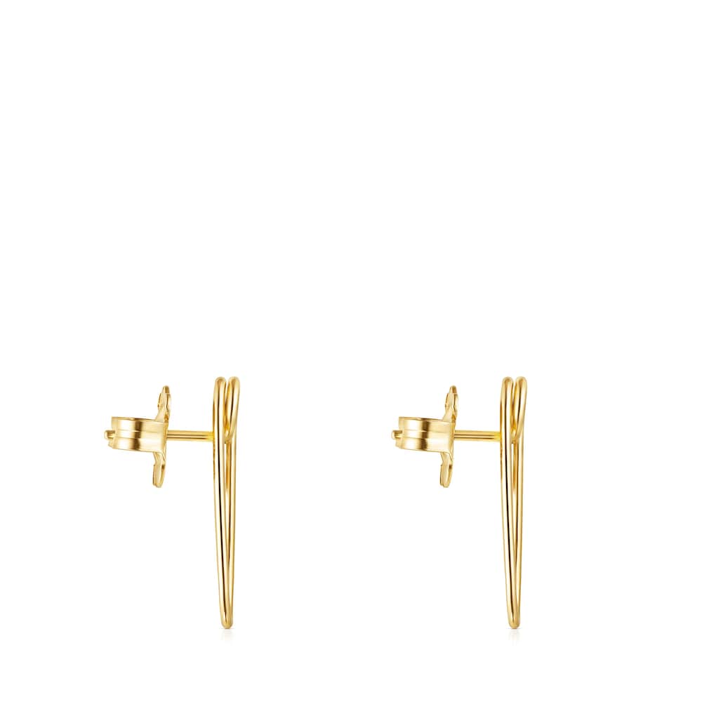 Aretes TOUS Good Vibes clip con ba&ntilde;o de oro 18 kt sobre plata