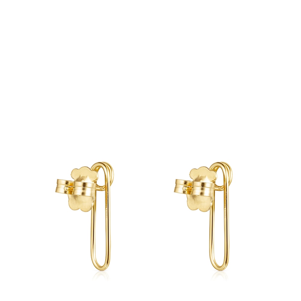 Aretes TOUS Good Vibes clip con ba&ntilde;o de oro 18 kt sobre plata
