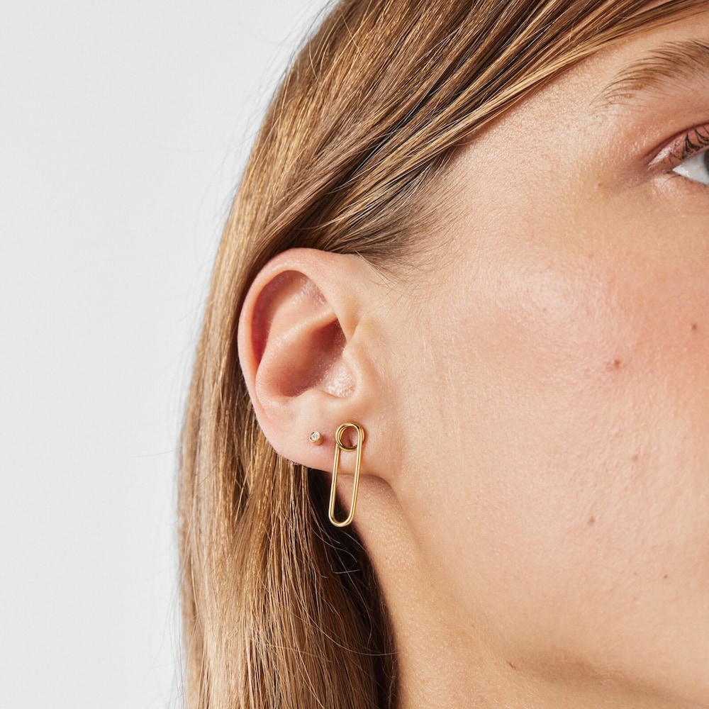 Aretes TOUS Good Vibes clip con ba&ntilde;o de oro 18 kt sobre plata