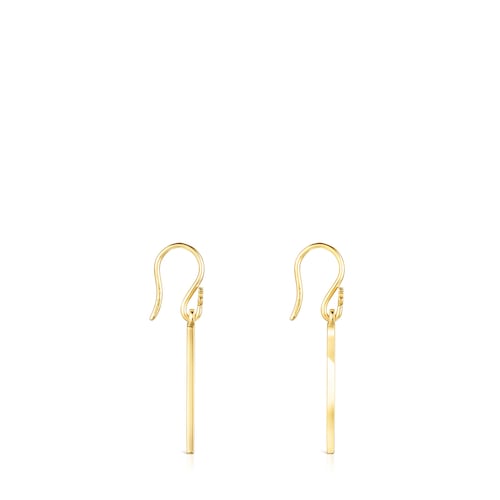 Pendientes cortos cuerno con baño de oro 18 kt sobre plata TOUS Good Vibes