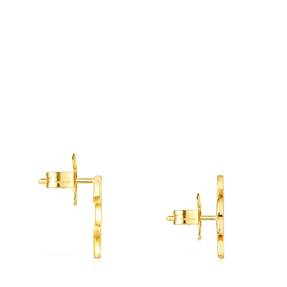 Aretes TOUS Good Vibes tr&eacute;bol - herradura con ba&ntilde;o de oro 18 kt sobre plata