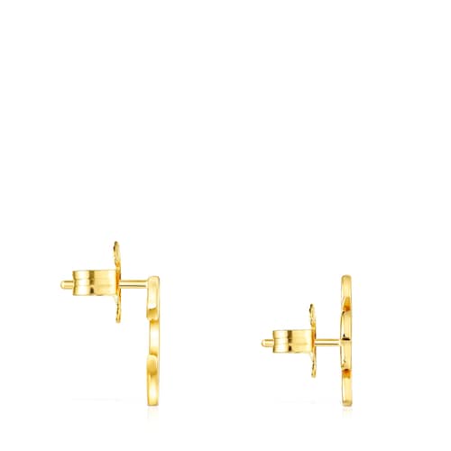 Boucles d&rsquo;oreilles TOUS Good Vibes tr&egrave;fle et fer &agrave; cheval en Argent Vermeil