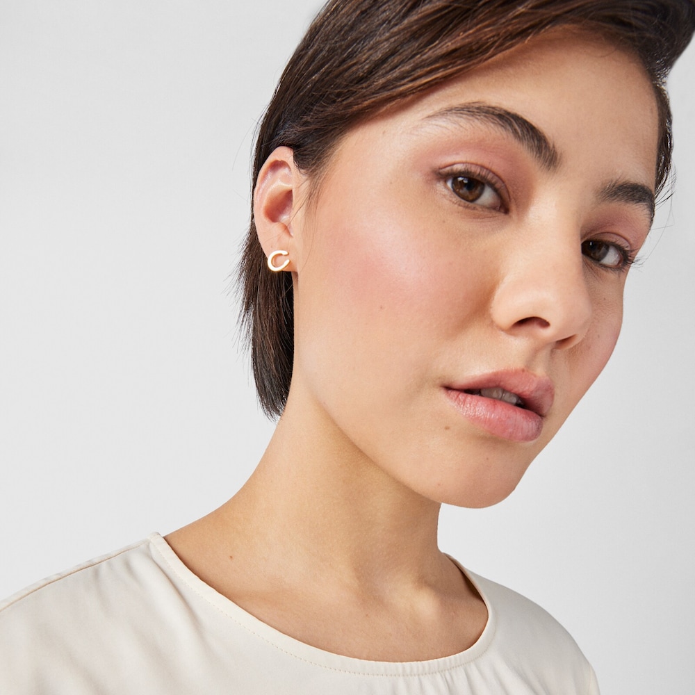 Aretes TOUS Good Vibes tr&eacute;bol - herradura con ba&ntilde;o de oro 18 kt sobre plata