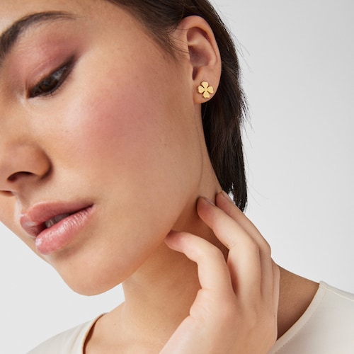 Boucles d&rsquo;oreilles TOUS Good Vibes tr&egrave;fle et fer &agrave; cheval en Argent Vermeil