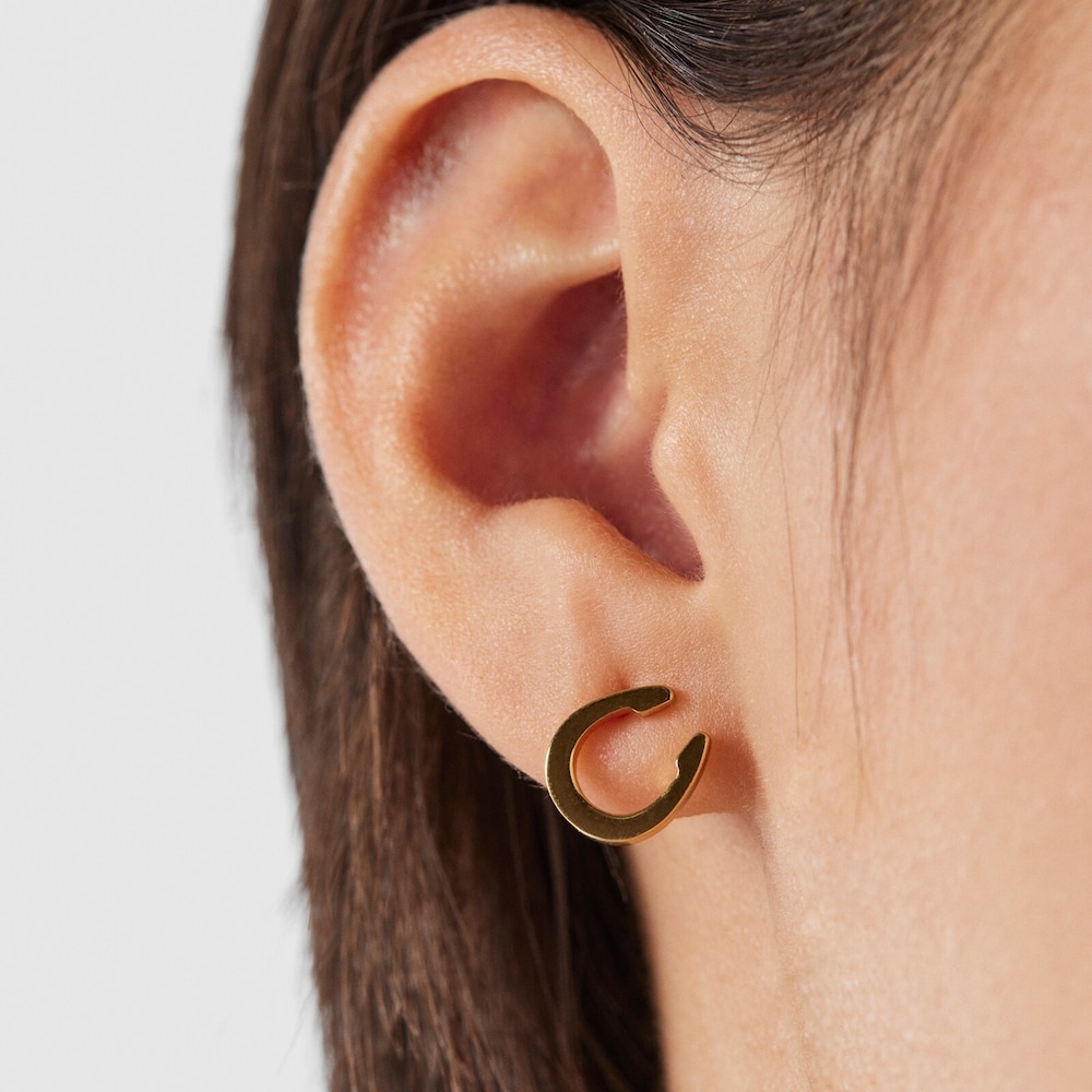 Aretes TOUS Good Vibes tr&eacute;bol - herradura con ba&ntilde;o de oro 18 kt sobre plata