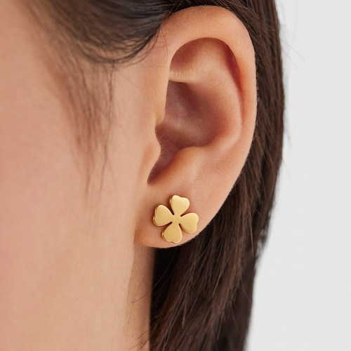 Boucles d&rsquo;oreilles TOUS Good Vibes tr&egrave;fle et fer &agrave; cheval en Argent Vermeil