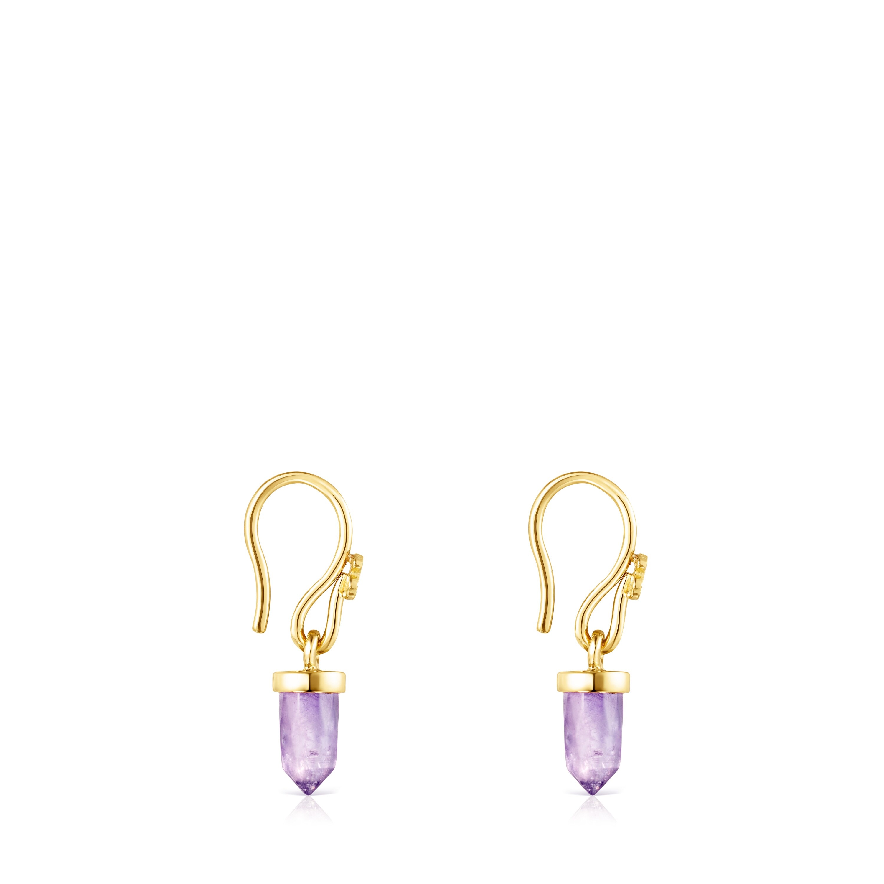18K gold vermeil TOUS Good Vibes Earrings with Amethyst