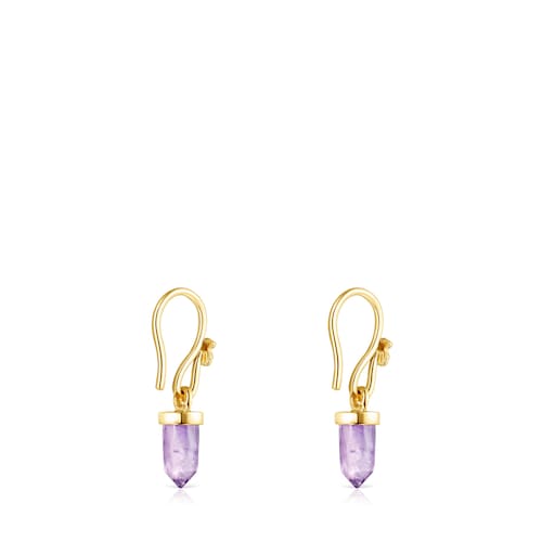 Silver Vermeil TOUS Good Vibes Earrings with Amethyst