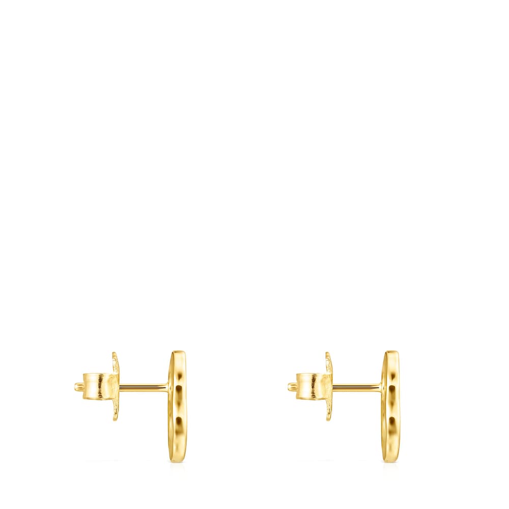 18K gold vermeil TOUS Good Vibes clover Earrings with Gemstones