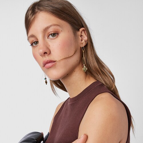 Boucles d&rsquo;oreilles TOUS Good Vibes longues en Argent Vermeil et Pierres Pr&eacute;cieuses