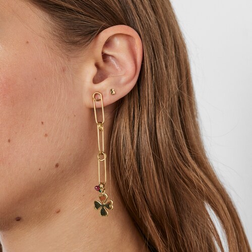 Boucles d&rsquo;oreilles TOUS Good Vibes longues en Argent Vermeil et Pierres Pr&eacute;cieuses