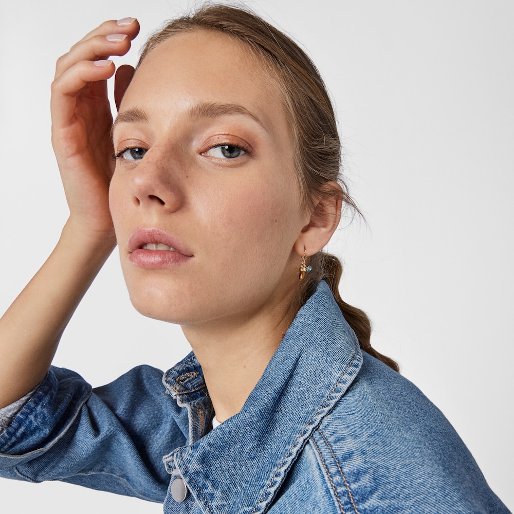 18K gold vermeil TOUS Good Vibes Earrings with Tiger&rsquo;s eye and Apatite