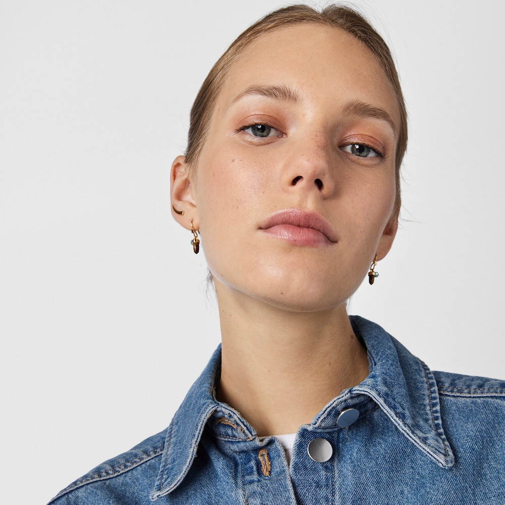 18K gold vermeil TOUS Good Vibes Earrings with Tiger&rsquo;s eye and Apatite