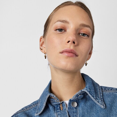 Boucles d&rsquo;oreilles TOUS Good Vibes en Argent Vermeil, &OElig;il-de-tigre et Apatite