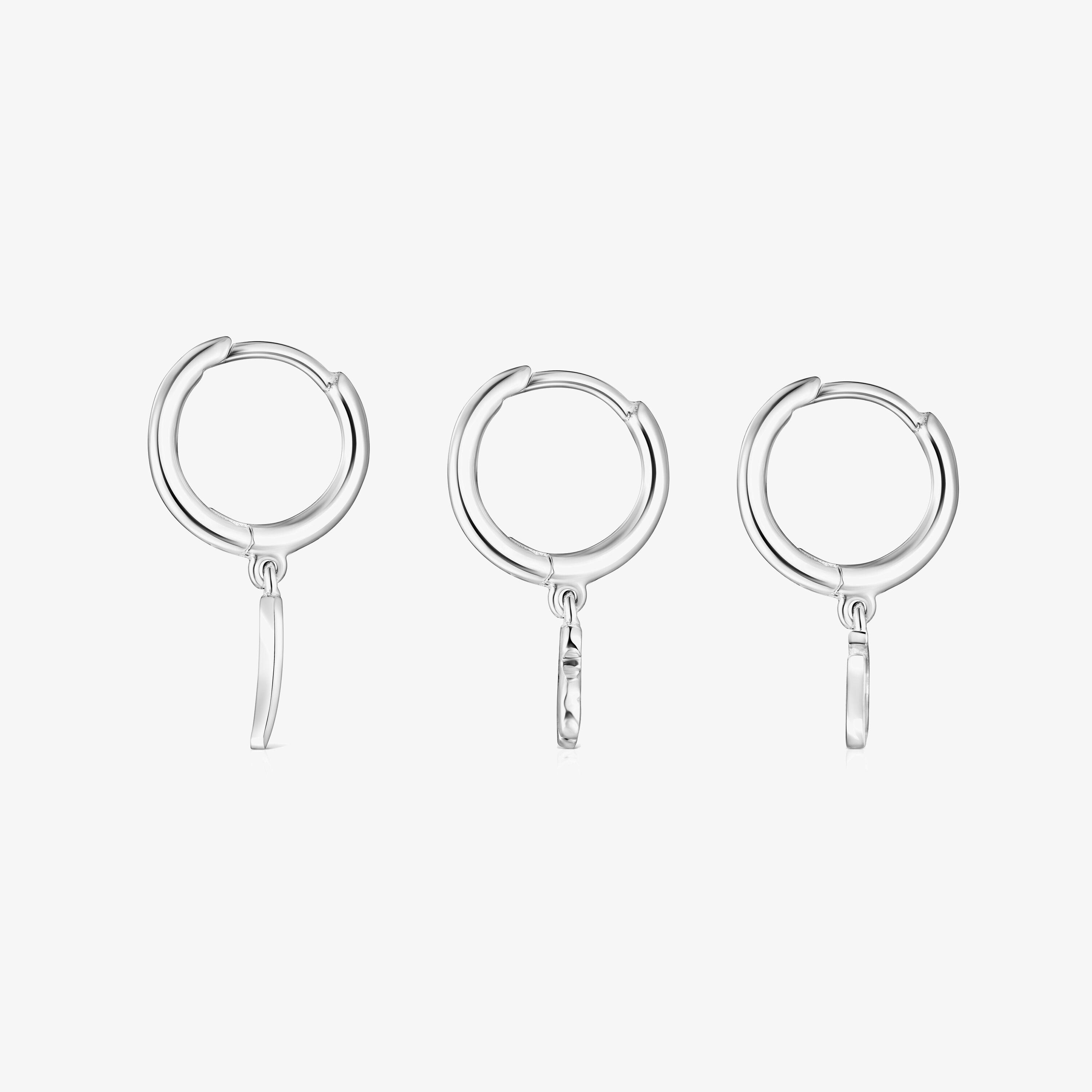 Silver TOUS Good Vibes Hooped earring Set