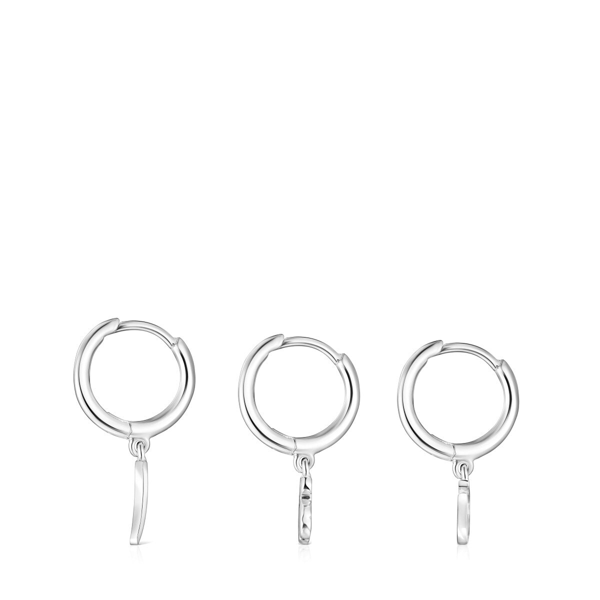 Silver TOUS Good Vibes Hooped earring Set
