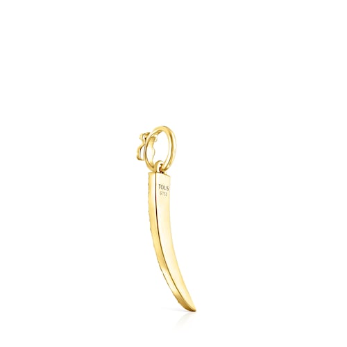 Gold TOUS Good Vibes cornucopia Pendant with Diamonds