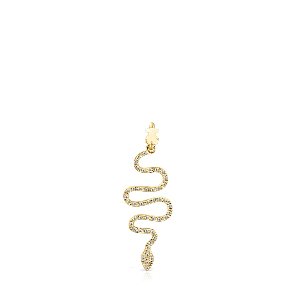 Gold TOUS Good Vibes serpent Pendant with Diamonds