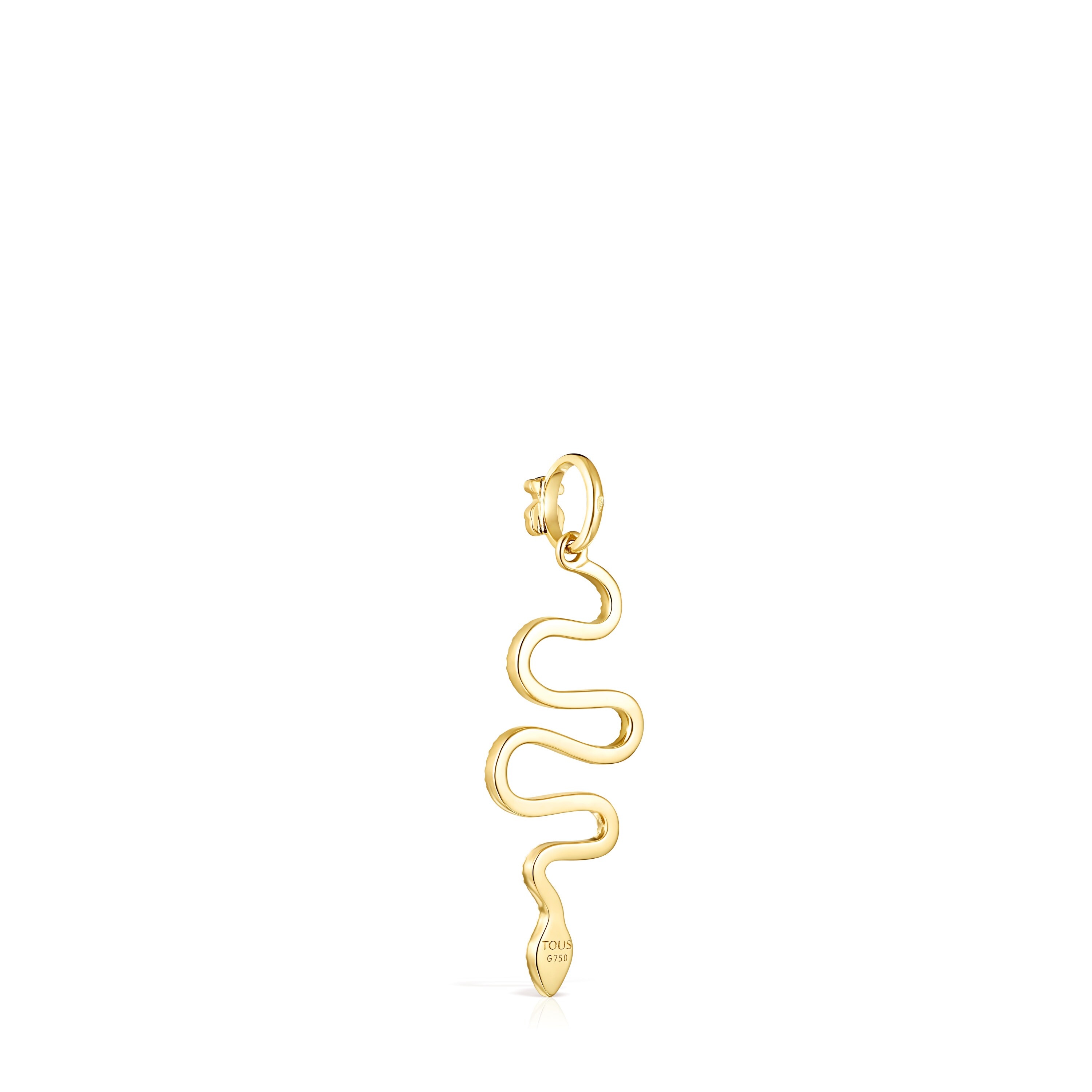 18K Solid Gold TOUS Good Vibes serpent Pendant with Diamonds