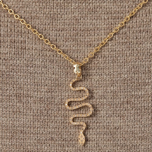 Gold TOUS Good Vibes serpent Pendant with Diamonds
