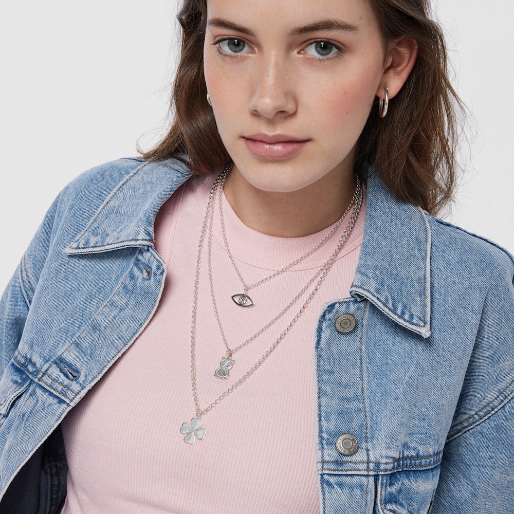 Silver TOUS Good Vibes eye Pendant