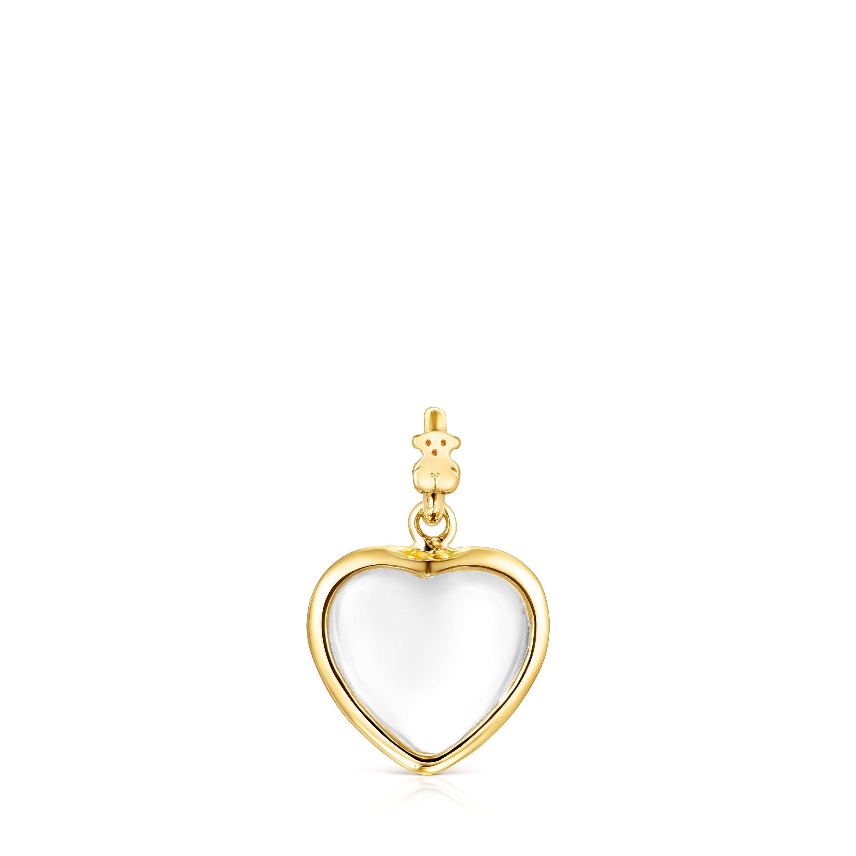 18K gold vermeil TOUS Good Vibes heart Pendant with rock crystal