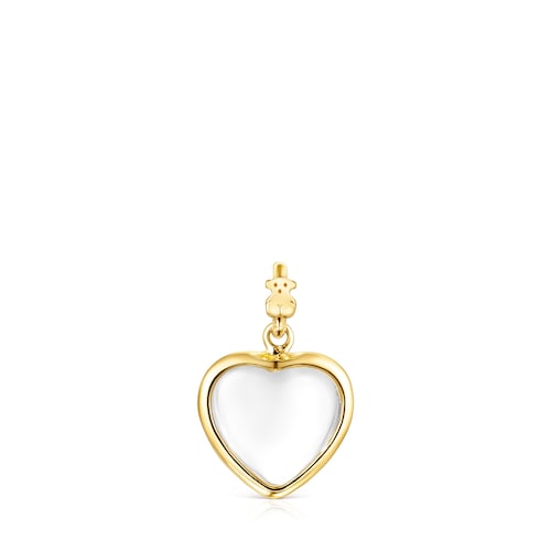 18K gold vermeil TOUS Good Vibes heart Pendant with rock crystal