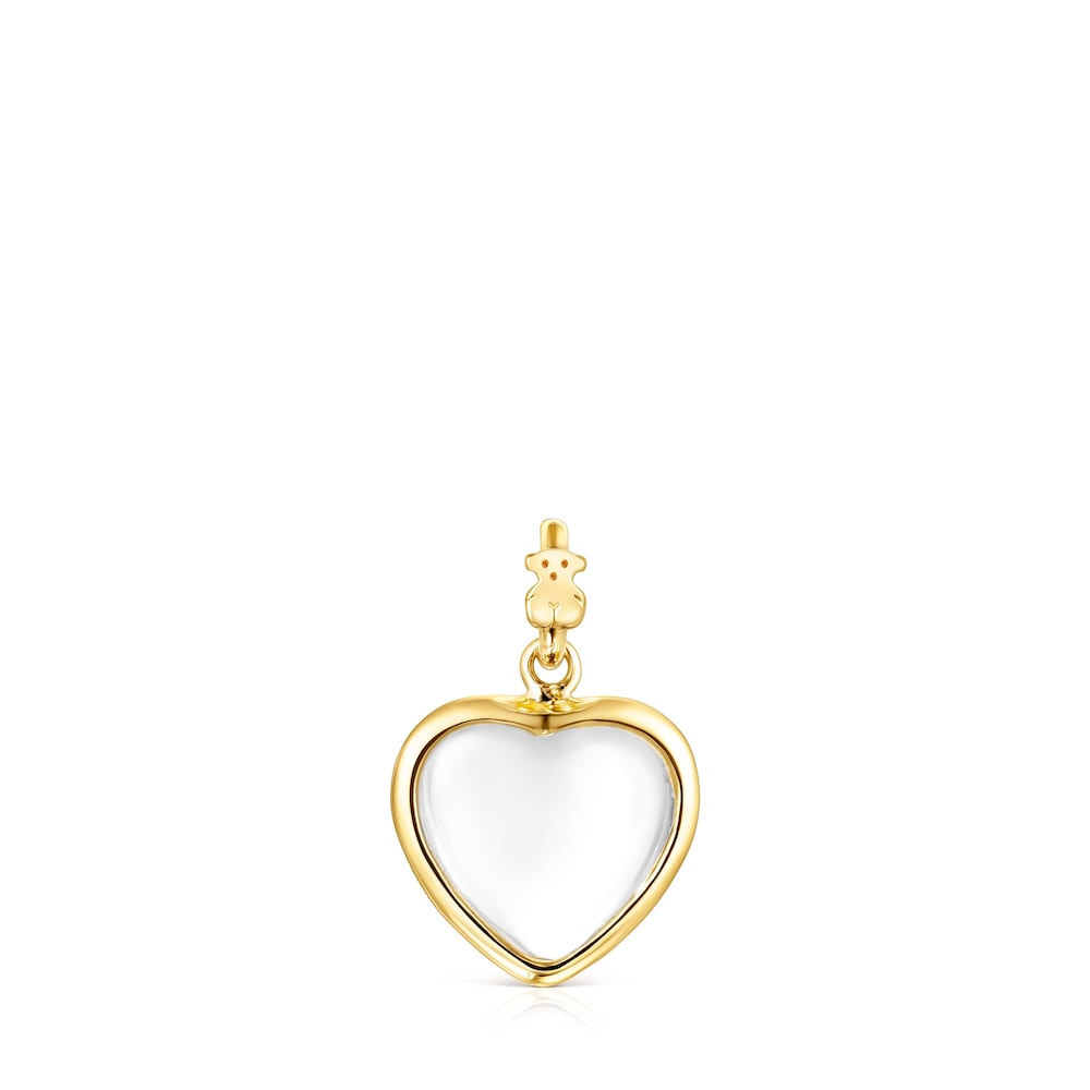 Silver Vermeil TOUS Good Vibes heart Pendant with rock crystal