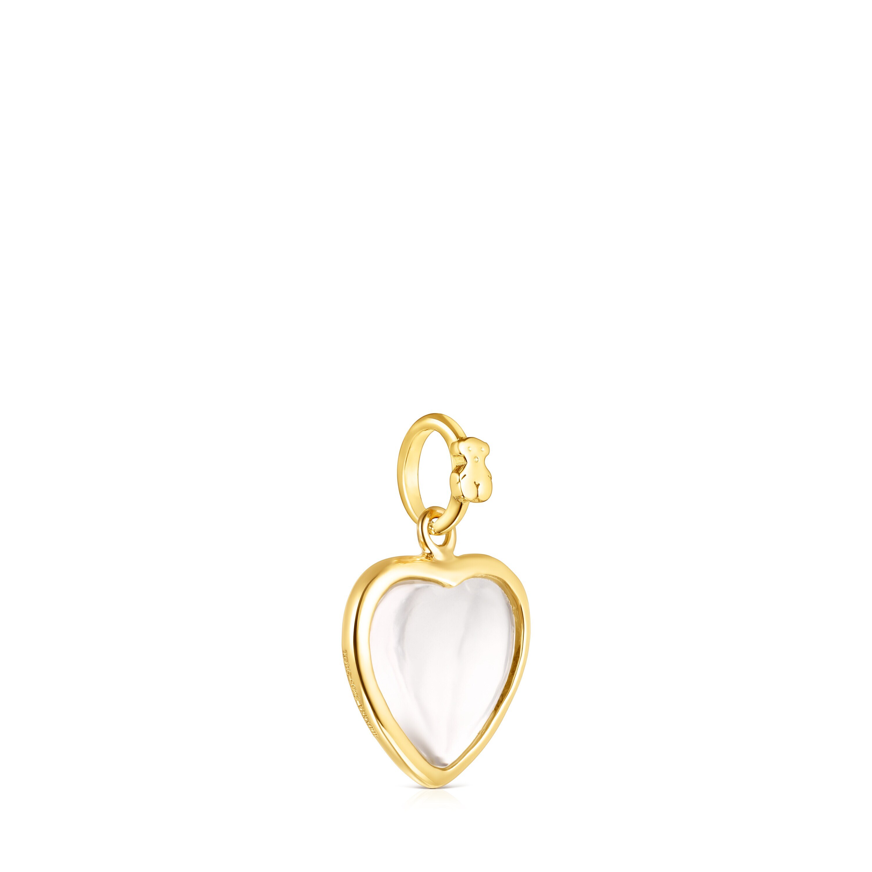 18K gold vermeil TOUS Good Vibes heart Pendant with rock crystal