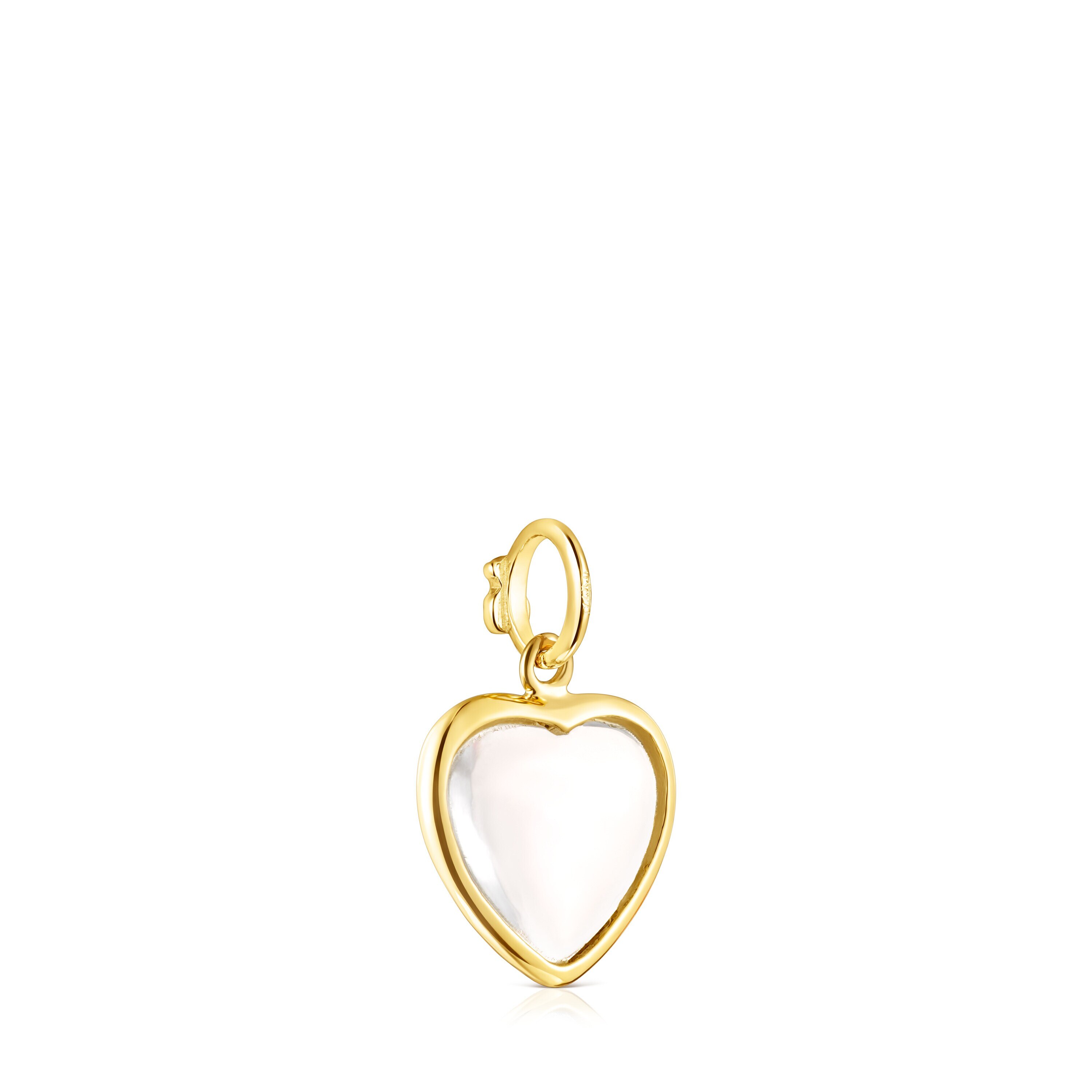 18K gold vermeil TOUS Good Vibes heart Pendant with rock crystal