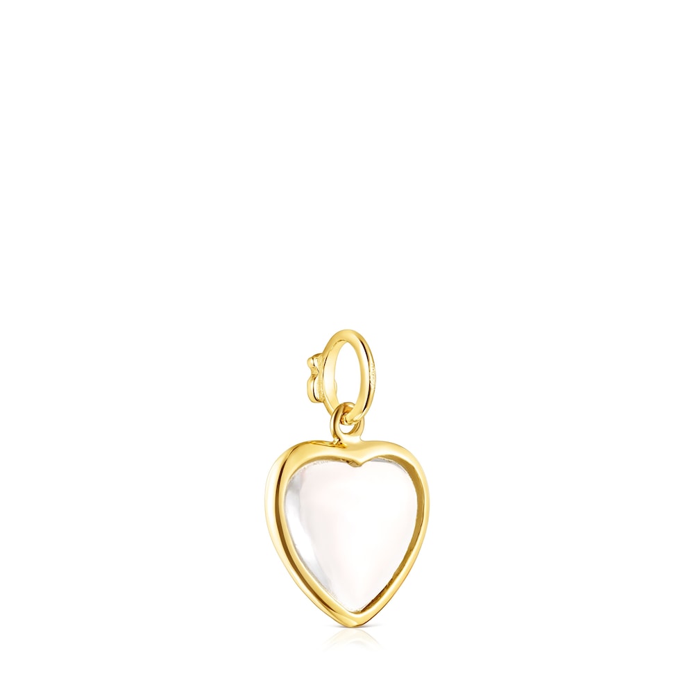 18K gold vermeil TOUS Good Vibes heart Pendant with rock crystal
