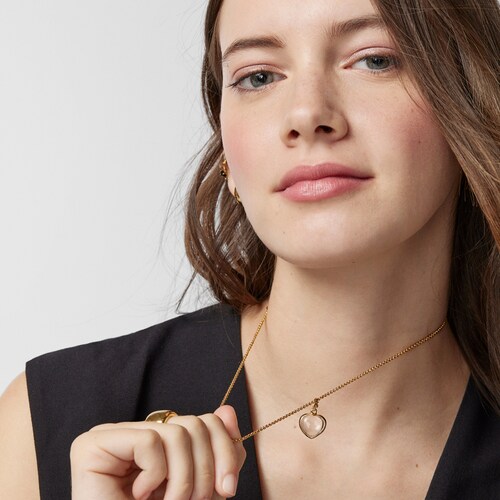 Pendentif TOUS Good Vibes c&oelig;ur en Argent Vermeil et cristal de roche