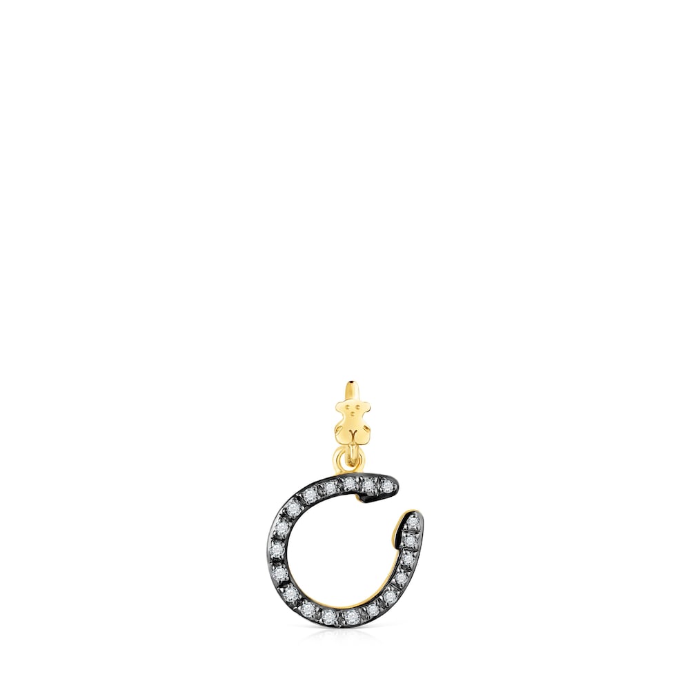 Silver Vermeil TOUS Good Vibes horseshoe Pendant with Diamonds